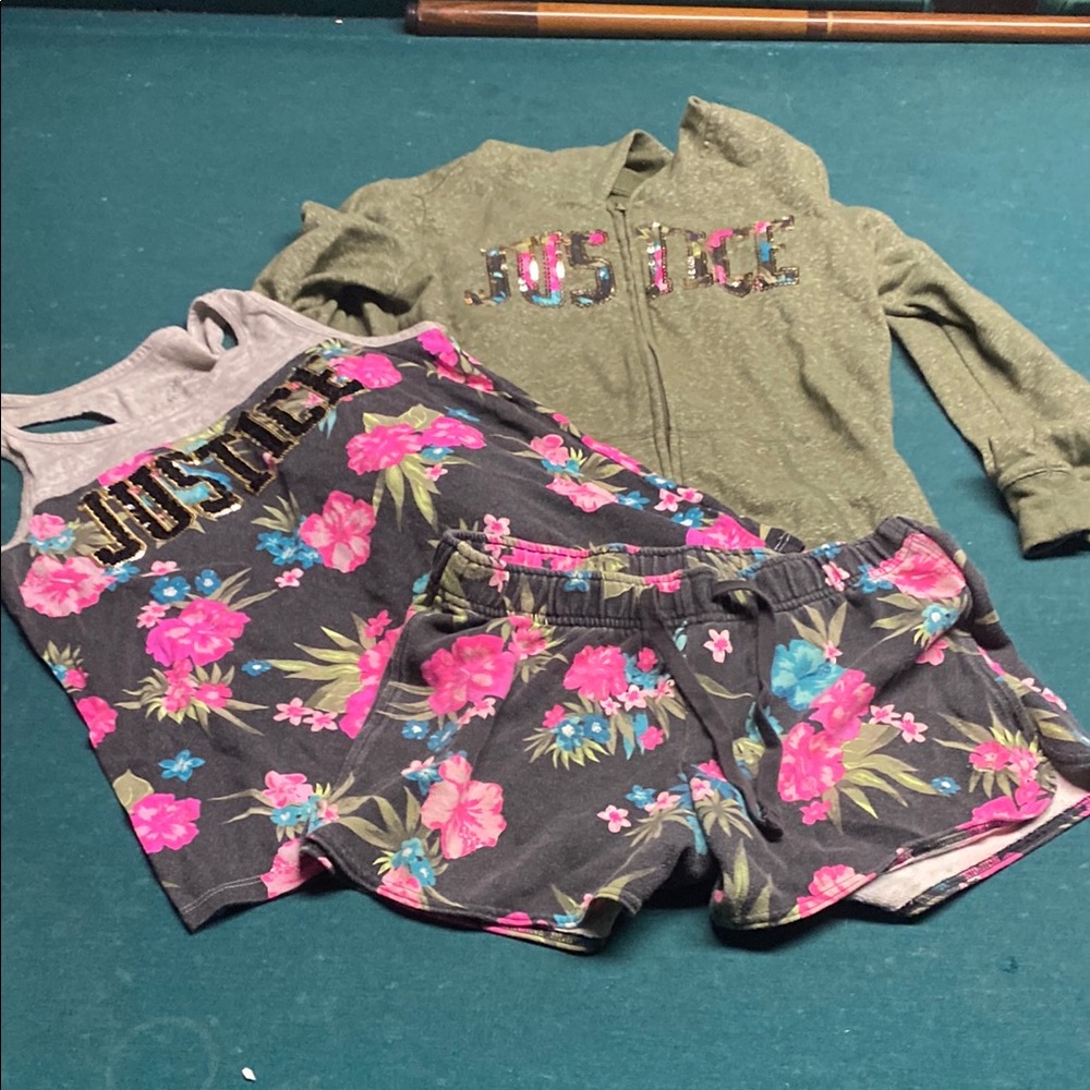 Justice Kids Floral Costume Set - Green and Pink
